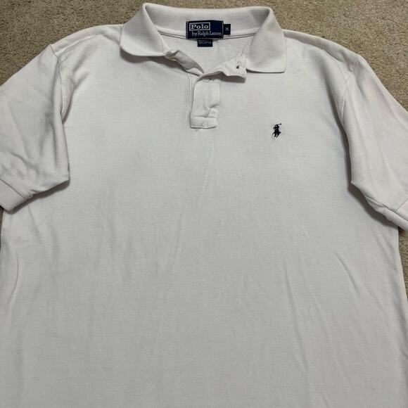 Polo Ralph Lauren Solid White Polo Shirt Medium - Picture 3 of 7